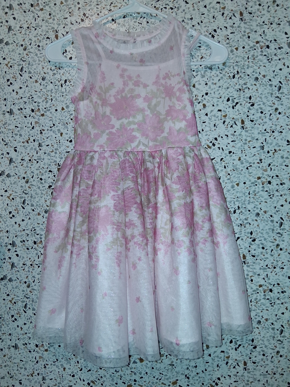 Girl's Zenzi Dress Size 8 Pink With Cami Support Layered